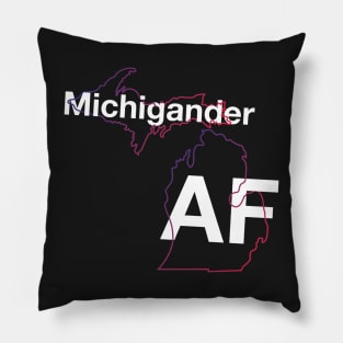 Michigander AF in White Pillow