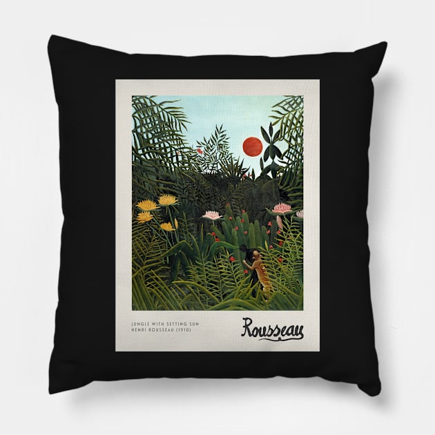 Jungle with Setting Sun Pillow by MurellosArt