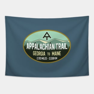 Appalachian Trail - Georgia to Maine - Oval Retro Mountains Tapestry