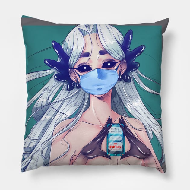 Corlina Stay Safe Pillow by Monstrous1