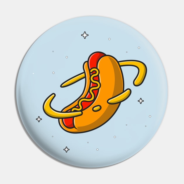 Hotdog Planet Cartoon Pin by Catalyst Labs