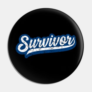 Colon Cancer Survivor - Retro Grunge Style Pin