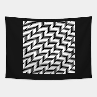 Herringbone 45 Black 2 Tapestry