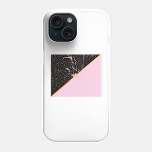 Pink and gold abstract, marble Phone Case