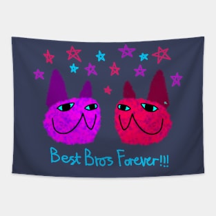 Fuzzy Cats Best Bros Forever Tapestry