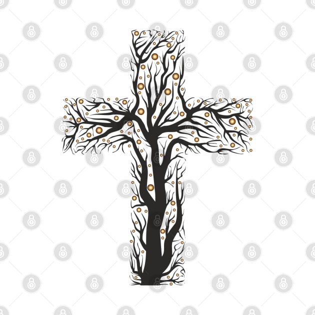 Christian Cross Tree Sticker by CHRONIN