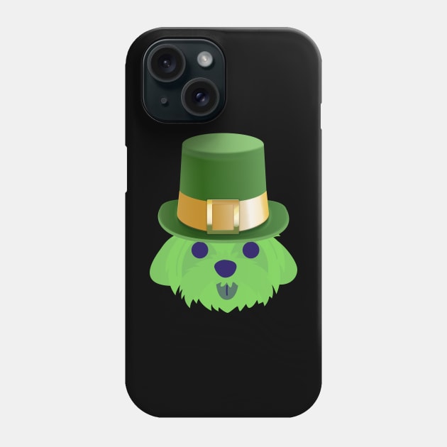 Maltese St Patrick's Day Funny Dog with St Patrick's Hat Phone Case by docferds