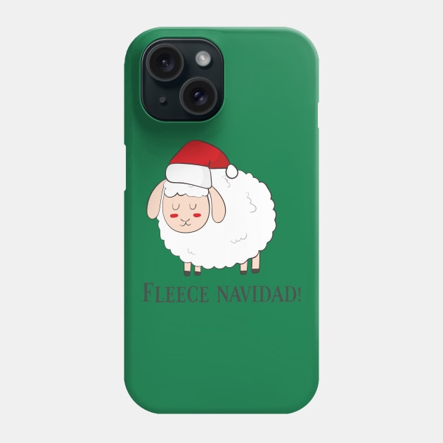 Fleece Navidad, Funny Cute Sheep Christmas Phone Case by Dreamy Panda Designs