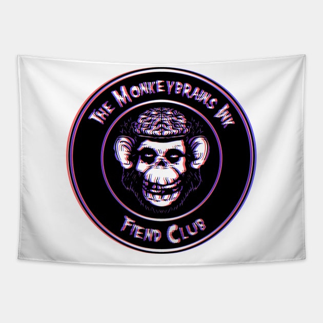 MonkeyBrainsINK misfits 3d parody button design! Tapestry by GodsBurden