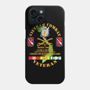 Vietnam Combat Cavalry Vet w Hotel Troop - 17th Air Cav - 198th Inf Bde Lt  SSI w SVC Phone Case