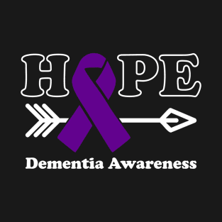 Hope - Dementia Awareness Purple Ribbon T-Shirt