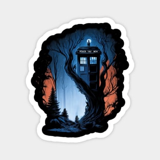 Tardis in the woods Magnet