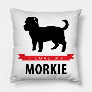 I Love My Morkie Pillow