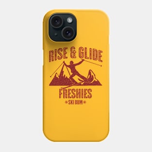 Skiing Rise and Glide - Vintage Maroon Text Phone Case