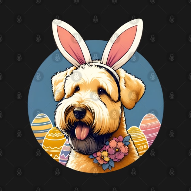 Soft Coated Wheaten Terrier Enjoys Easter with Bunny Ears by ArtRUs