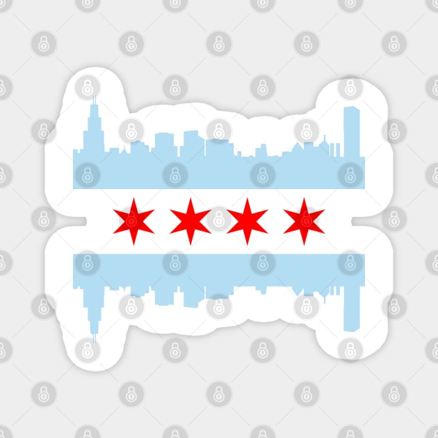 Chicago Flag Skyline Magnet by E