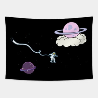 Astronaut floating in space Tapestry