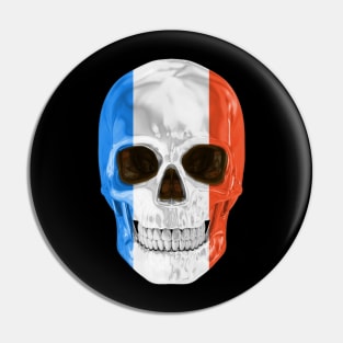 France Flag Skull - Gift for French With Roots From France Pin