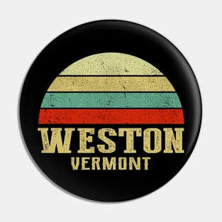 WESTON VERMONT Vintage Retro Sunset Pin