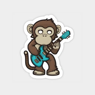 Monkey Playing Guitar Magnet