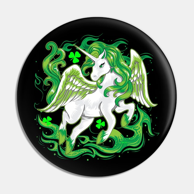 Irish Unicorn Saint Patrick Day Pin by creative