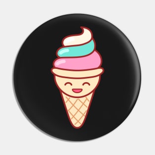 Whip Ice Cream Emoji Minimal Pin