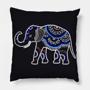 Elephant decorated with multi-colored pearls Pillow