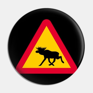 Warning sign from Sweden Moose Elk Pin