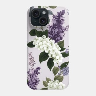 White Violet Purple Lavender Lilac Floral Botanical Flowers Phone Case