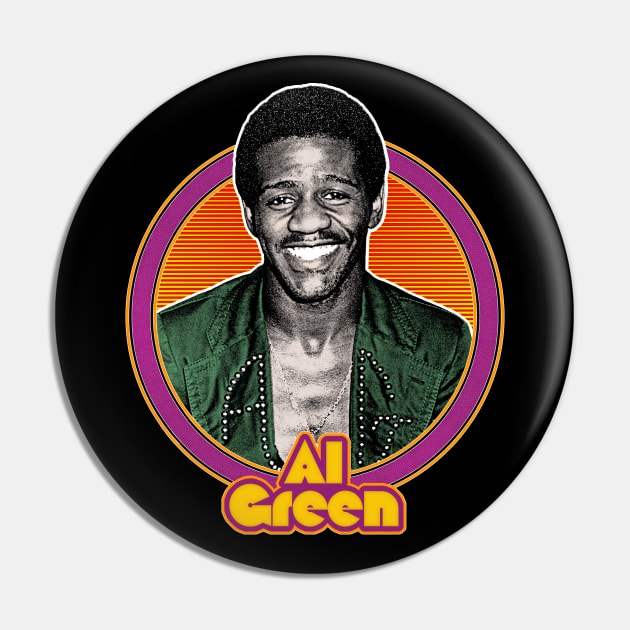 Al Green / Retro Aesthetic 70s Style Fan Design Pin by DankFutura