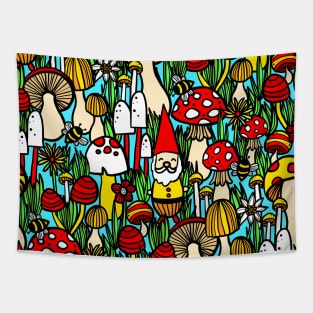 Mushrooms and Gnomes Tapestry