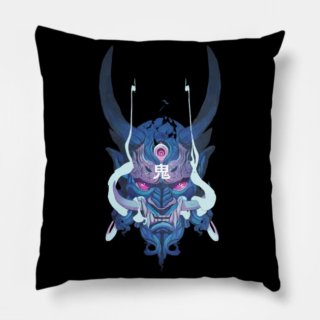 Oni mask Pillow by GTC_Design