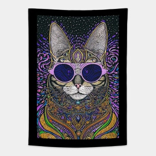 Cosmos Cat Wearing Sunglasses- Zenith! Tapestry