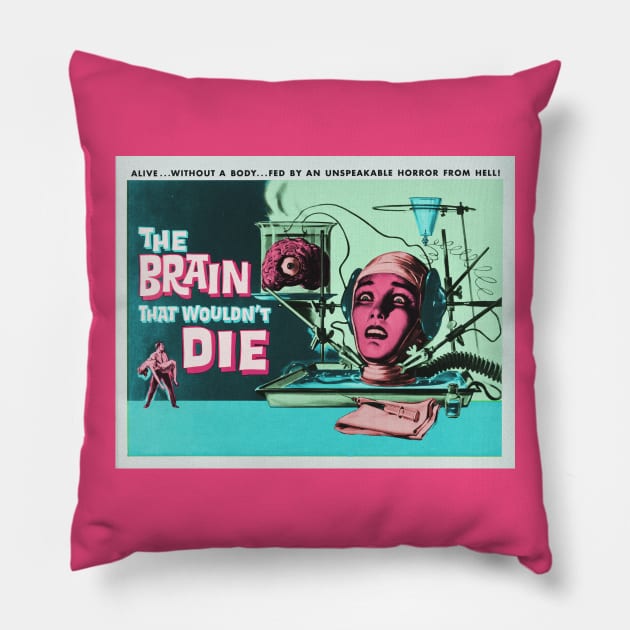 The Brain that Wouldn't Die Pillow by MondoDellamorto