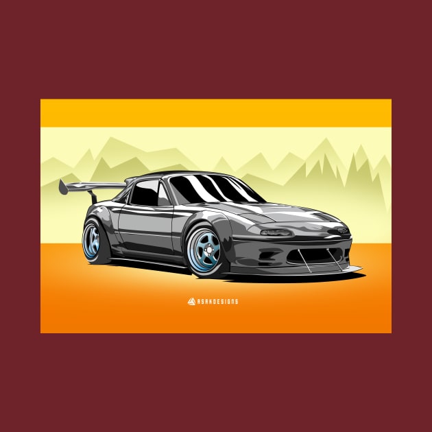 Miata Mazda Mx5 illustration graphics by ASAKDESIGNS