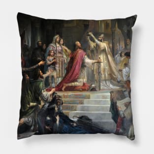 Coronation of Charlemagne - Friedrich Kaulbach Pillow