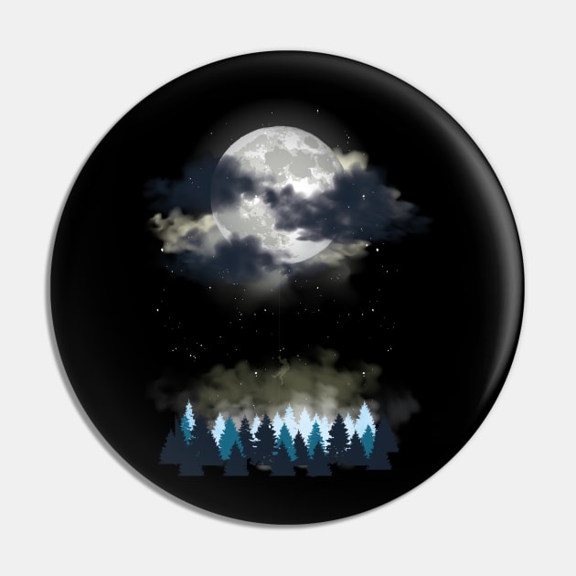 Camping under the moon Pin by Midoart