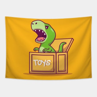 Cute Dinosaur In Box Tapestry