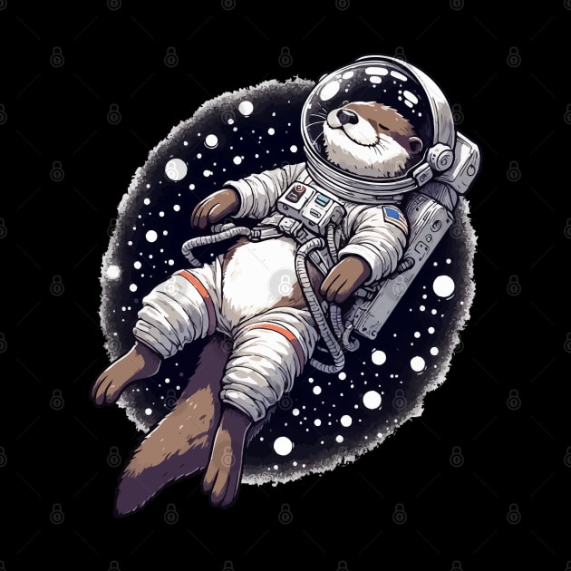 Otter Astronaut Drifting in Space by TomFrontierArt