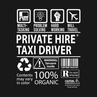 Private Hire Taxi Driver T Shirt - MultiTasking Certified Job Gift Item Tee T-Shirt