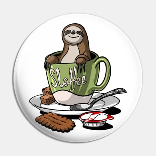 Sloffee Sloth Coffee Pin