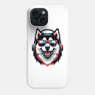 Yakutian Laika Smiling DJ in Japanese Artwork Style Phone Case