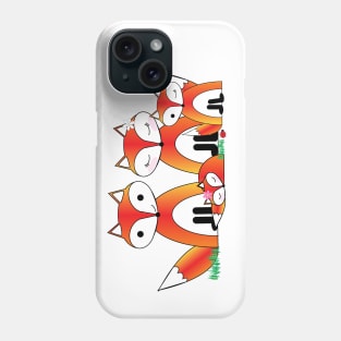 Grey's Fox Family of Four Lispe Phone Case