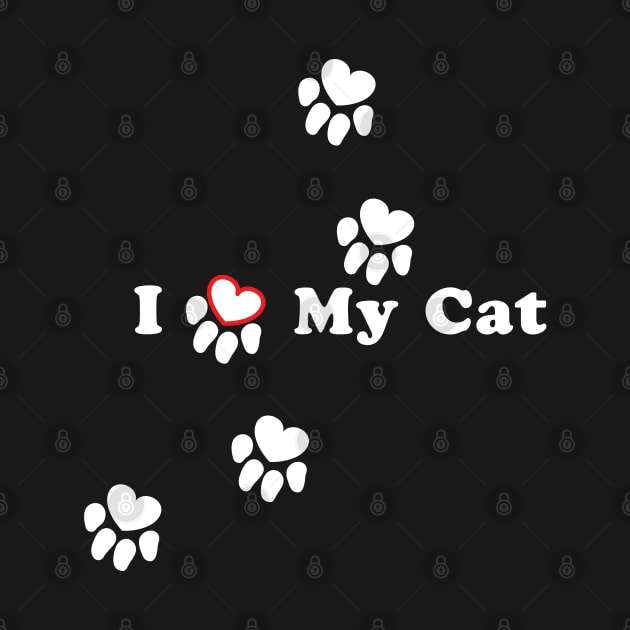 I LOVE MY CAT heart cat paw by SubtleSplit