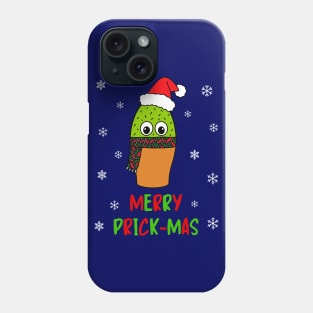 Merry Prick Mas - Cute Cactus With Christmas Scarf Phone Case