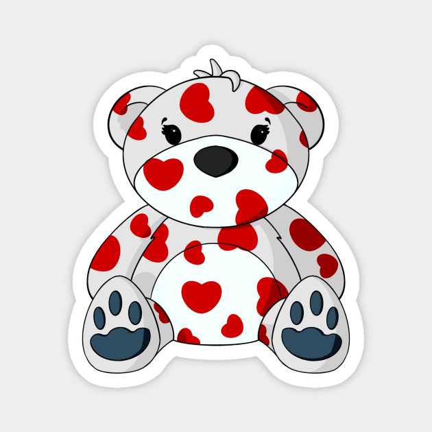 Valentine Pattern Teddy Bear Magnet by Alisha Ober Designs