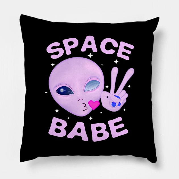 Space Babe - Pink Pillow by lulubee