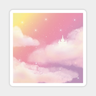 Beautiful Pink Sky Castle Magnet