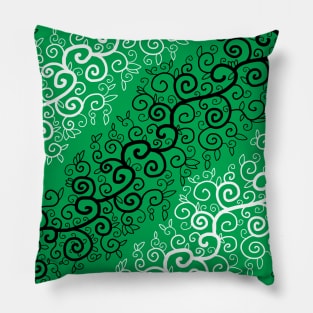 St Patrick's Day Irish Black and White Vine Pattern Pillow