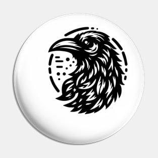 crow head logo Pin
